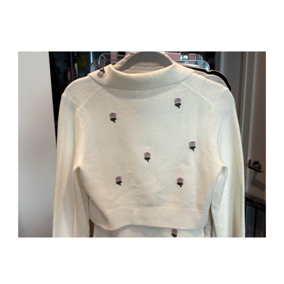 LPA White Floral Cropped Cardigan Size Small- matching NWT dress in storefront - Picture 11 of 16